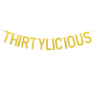 Cadimus Thirtylicious Gold Glitter Banner