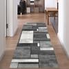 Abstract Washable Non-Slip Rug, 70 x 280 cm, Gray/Black view 3