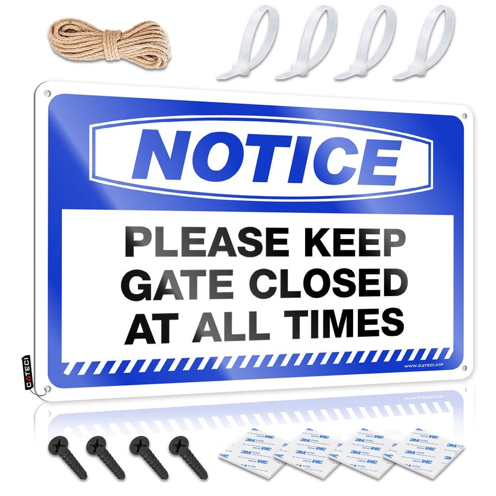 Vintage Metal Sign: Please Keep Gate Closed at All Times, 30 x 40 cm
