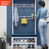 Narrow Hallway Coat Rack with Shoe Storage and Bench view 3