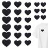 24 Pack Black Iron-On Heart Patches view 1