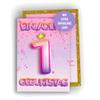 Colibri Edition 10 Birthday Invitation Cards for Girls - Pink Glitter Design, A6 view 1