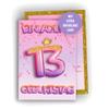 Colibri Edition 10 Birthday Invitation Cards for Girls - Pink Glitter Design view 1