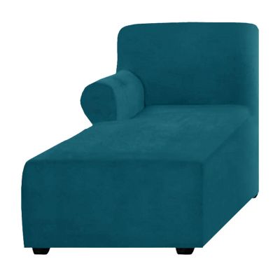 HUIZHENSHENG Velvet Sectional Sofa Slipcover, Left Chaise, Blue