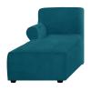 HUIZHENSHENG Velvet Sectional Sofa Slipcover, Left Chaise, Blue view 1