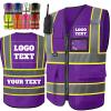Busparst Safety Vest with Custom Logo for Men and Women, Class 2 Hi-Vis Vest with 4 Pockets view 1