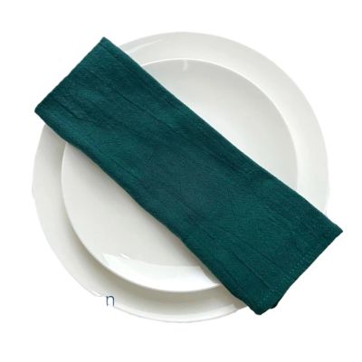 Set of 12 Cotton Cloth Napkins, 30 x 45 cm, Dark Green