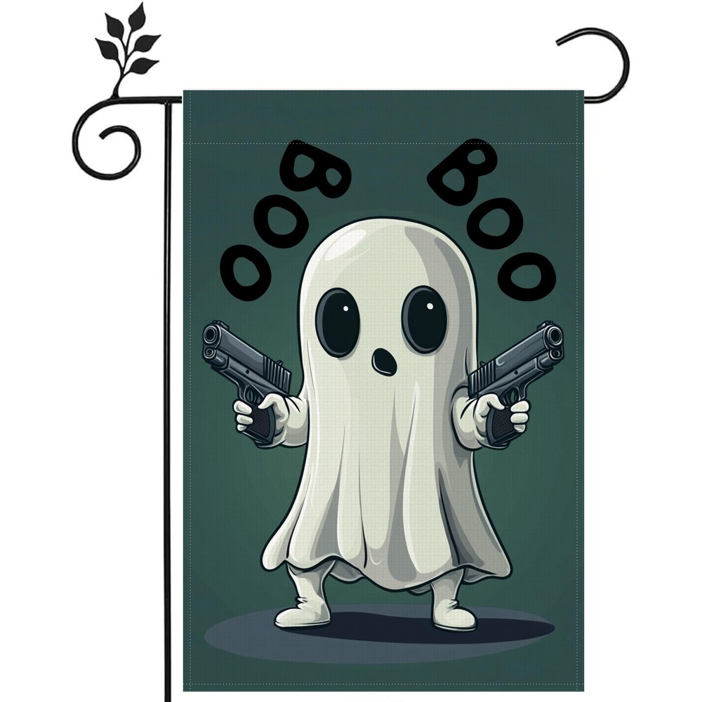 Halloween Ghost Garden Flag, Double-Sided Outdoor Decorative Flag, 12 x 18 in