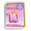 Colibri Edition 10 Birthday Invitation Cards for Girls - Pink Glitter Design view 1