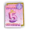 Colibri Edition 10 Birthday Invitation Cards for Girls - Pink Glitter Design view 1