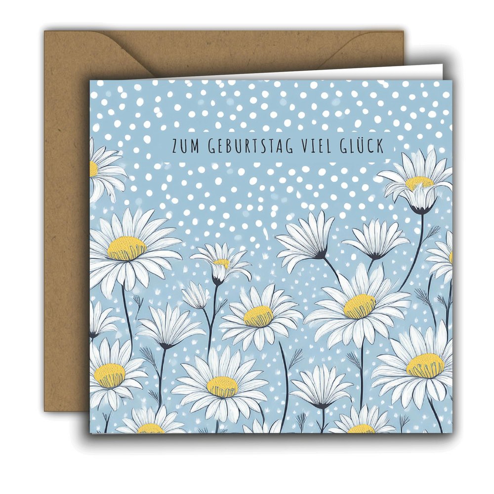 Birthday Card for Women - Square Folded Card 15 x 15 cm with Envelope