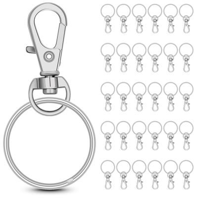 30 Sets Metal Swivel Hooks with Key Rings