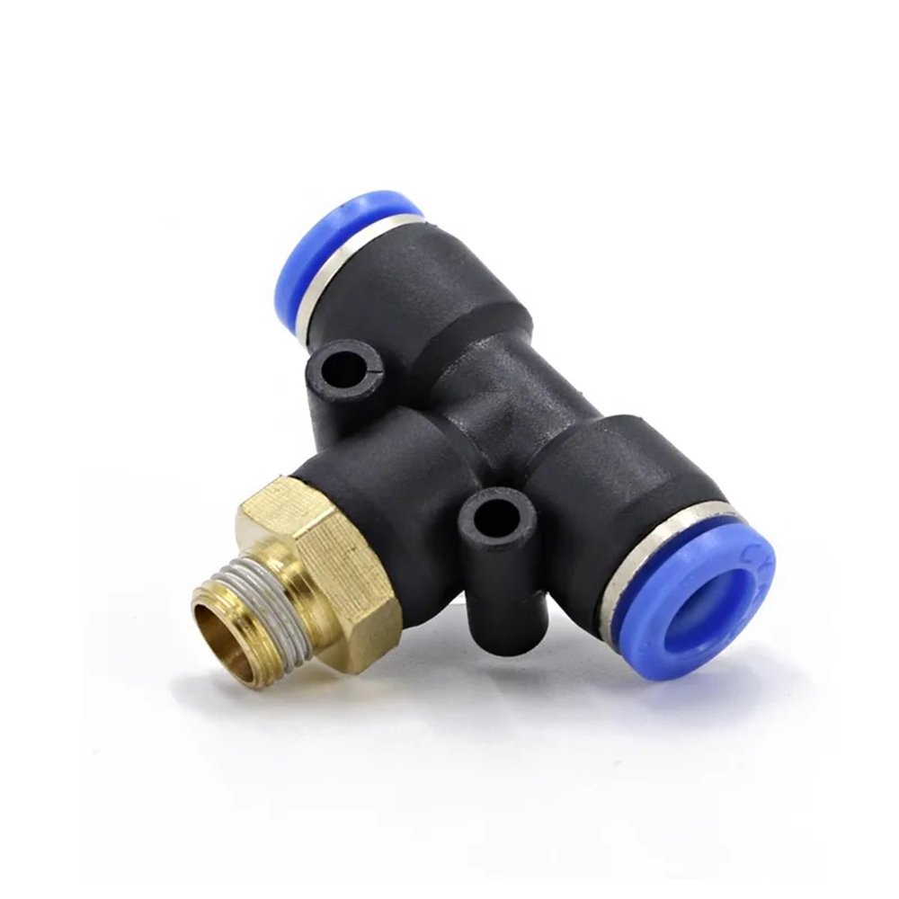 1-Pc Brass Elbow Fitting, BSPT Male/Female, 1/8", 1/4", 3/8" or 1/2", for 4/16 mm Pneumatic Tubing (4-M5 Pb)