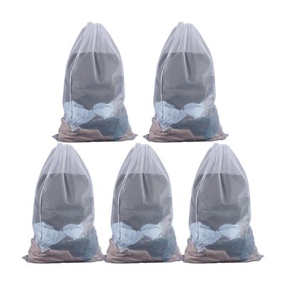 DELORIGIN 5 x Mesh Bags with Drawstring 90 x 60 cm