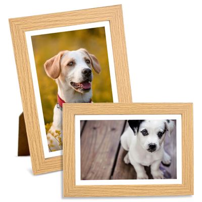 Vylro 2-Pack Oak Picture Frames 10x15cm