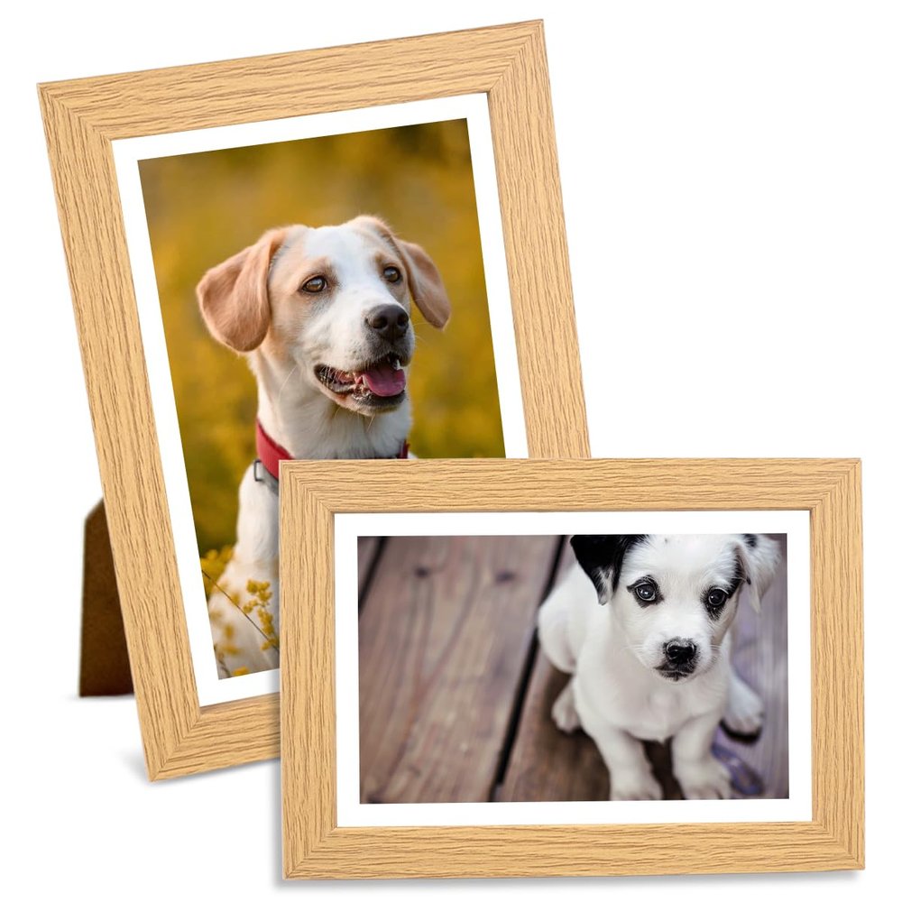 Vylro 2-Pack Oak Picture Frames 10x15cm