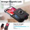MFAOSHI Magnetic Case for Motorola Razr 60 Ultra/60 Pro/60, Detachable Wallet Phone Case, Non-Slip Leather Case with Metal Ring Holder, Black, 60 Pro view 4
