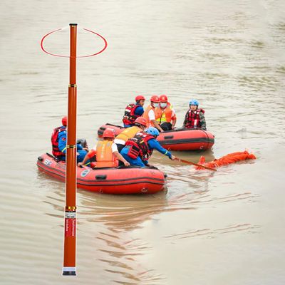 Professional 6.5 m (21.3 ft) Telescoping Marine Rescue Pole with Reflective and Luminous Strips