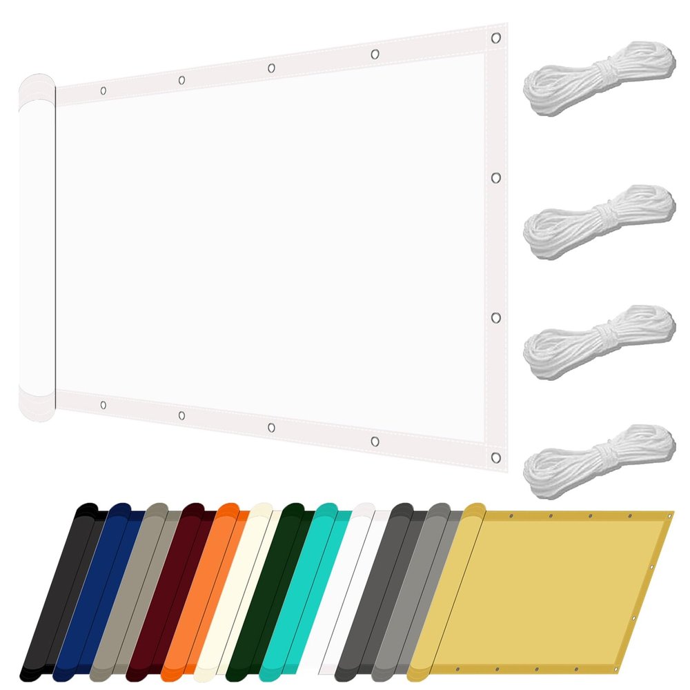 Water-Permeable Sun Shade Sail, 1.75 x 4 m, UV Protection, Weather-Resistant, White