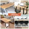 Loreno Dining Table 120 × 80 × 77 cm, Natural Acacia, Silver X-Frame view 4