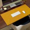 Desk Mat with Edge Lock, Waterproof PU Leather, Yellow, 90 x 45 cm view 1