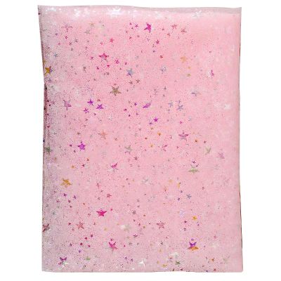 Sparkly Pink Tulle Fabric with Stars