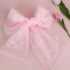 Sparkly Pink Tulle Fabric with Stars view 3