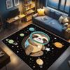 AevuCub Sloth Decor Rug, Stars and Planets Astronaut Design, 100 x 150 cm view 3