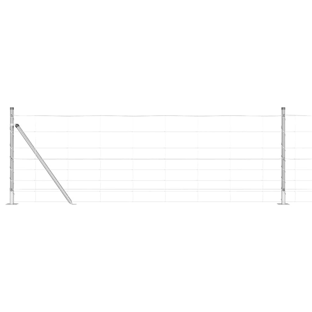 vidaXL Galvanized Steel Fence Posts 50 x 0.8 m, Garden and Patio, Modern Set