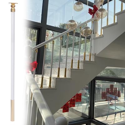 Elitix Indoor Stair Railing Balusters, 36-Inch Adjustable Banister Posts, White, 50 Pieces