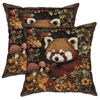 3D Forest and Red Panda Doormat, 73.2 x 43.2 cm