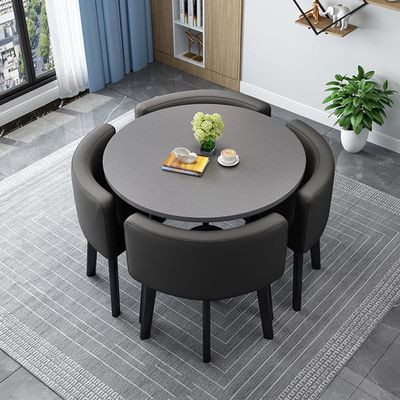 Round/Square Dining Table Set with 4 Chairs, Space-Saving