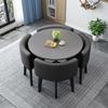 Round/Square Dining Table Set with 4 Chairs, Space-Saving view 1