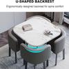 Round/Square Dining Table Set with 4 Chairs, Space-Saving view 4