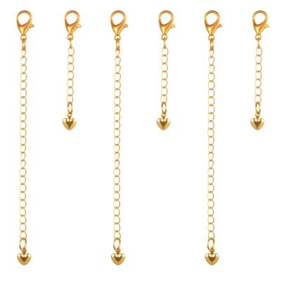 Ymapinc 6-Piece Gold Heart Chain Extension