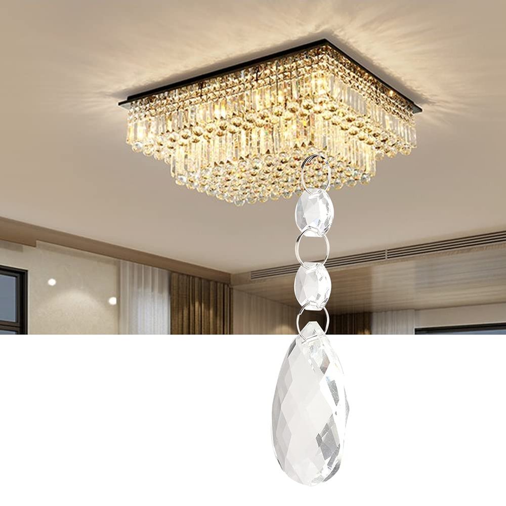 Crystal Glass Pendant String, 1pcs Transparent Crystal Glass Pendant - Strings (#6)