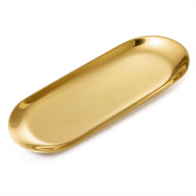 Oval Jewelry Tray - Gold Stainless Steel