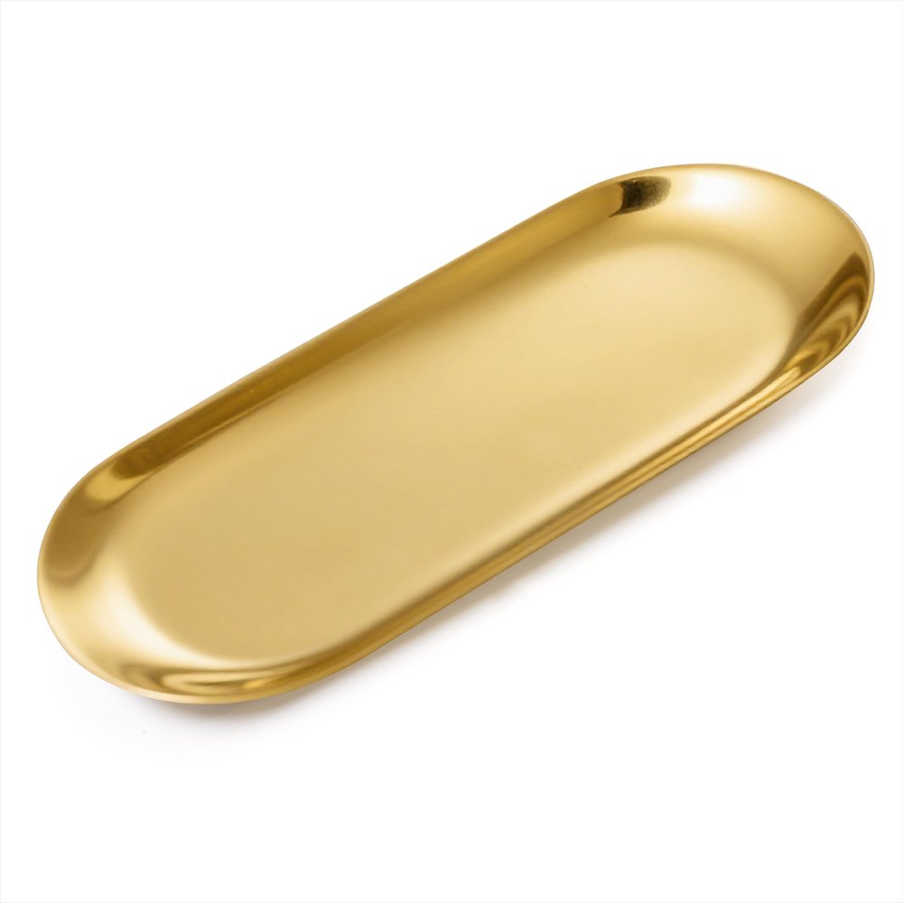 Oval Jewelry Tray - Gold Stainless Steel