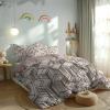Light Gray-Brown Bedding Set, Minimalist Geometric Shapes, 155 x 220 cm Duvet Cover with 2 Pillowcases, Ultra-Soft Microfiber, Zipper Closure view 4