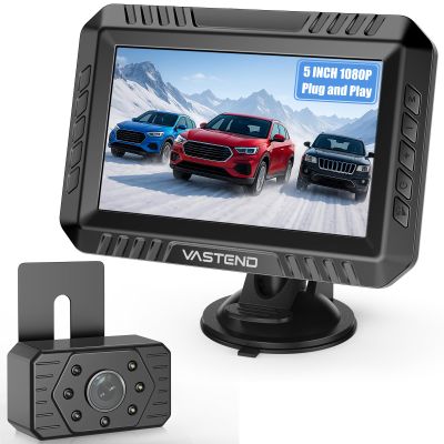 VASTEND VE-5A Wireless Backup Camera System, 5-Inch 1080P Monitor, Night Vision, 150° Wide Angle, IP69 Waterproof