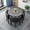 Dining Table and Chair Set, 1 Table and 4 Chairs, 5-Piece Set, 90 x 75 cm view 1