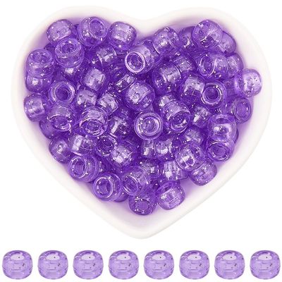 SOFPLATE 500 Pcs Glitter Purple Pony Beads