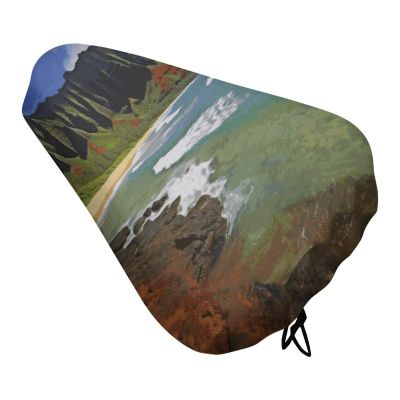 Kauai Hawaii Seashore Bicycle Seat Cover, Water-Resistant, with Drawstring