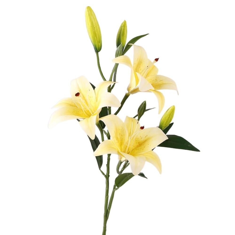 Artificial Lilies, Long Stem, Yellow, for Wedding, Home, Hotel, Office, and Decor