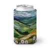 Jubonexis Beer Can Cooler Sleeve, Stained Glass Rolling Hills and Daisy Fields view 1