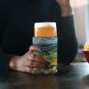 Jubonexis Beer Can Cooler Sleeve, Stained Glass Rolling Hills and Daisy Fields view 4