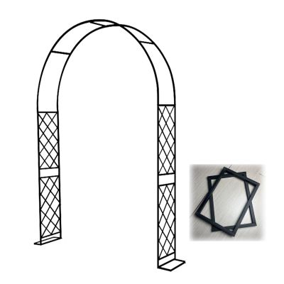 WXGZSKLV Sturdy Garden Rose Arch, Metal Climbing Trellis, Weather-Resistant, Black, W 280 x H 240 cm