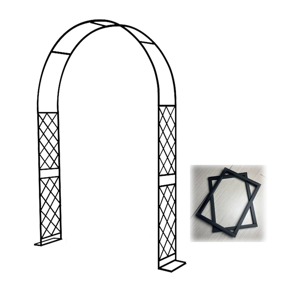WXGZSKLV Sturdy Garden Rose Arch, Metal Climbing Trellis, Weather-Resistant, Black, W 280 x H 240 cm