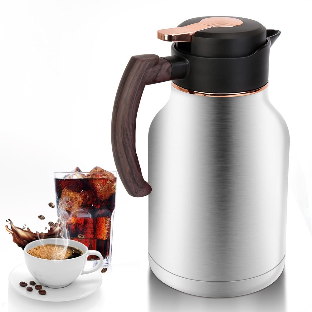 1.6 L Stainless Steel Insulated Thermal Coffee Carafe, Silver