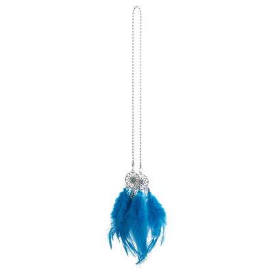Mini Wind Chime Feather Car Pendant, Blue